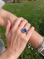 Vicenza - Piazzetta Palladio 2 - Ring Crivelli Woman ZAFFIRO in White Gold Zaffiro blu 8.85 Ct 000-5383NS - 000-5383NS